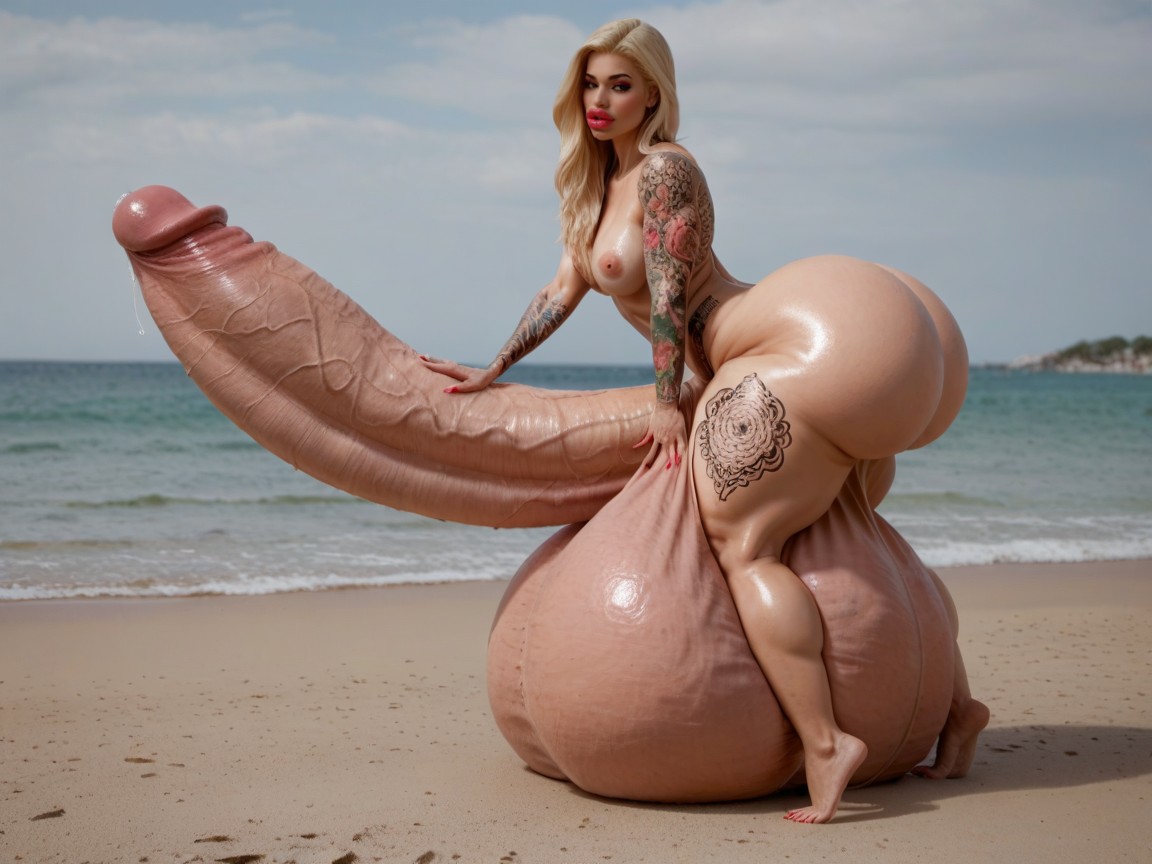 Hyper Balls Growth, Hyper Growing, Pénis Maior Do Que O Corpo Travesti IA Pornô