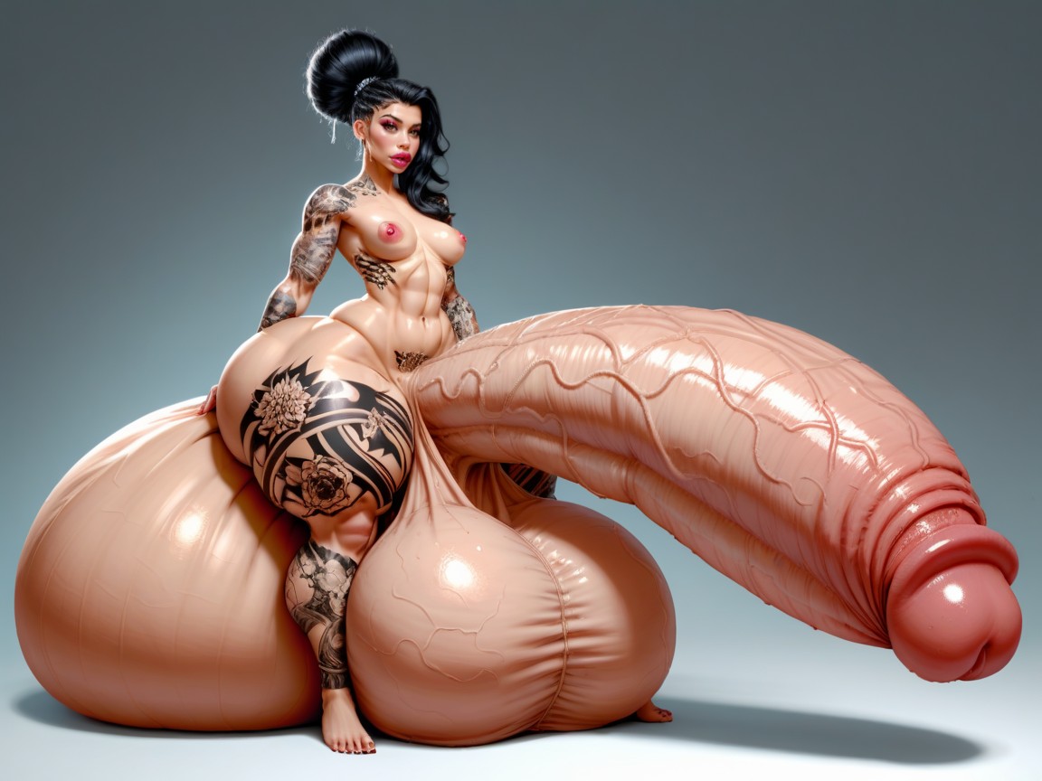 Full Body Tattoo, Penis Is Just Way Too Gigantic, Hyper Gigantic Massive Hips 人妖AI黃片