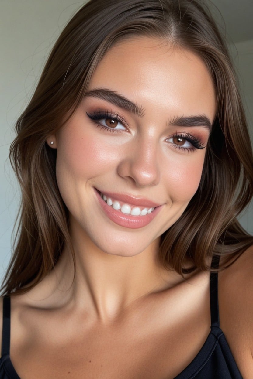 Soft Glam Makeup, Brown Eyes, Soft Even Lighting 人妖AI黃片