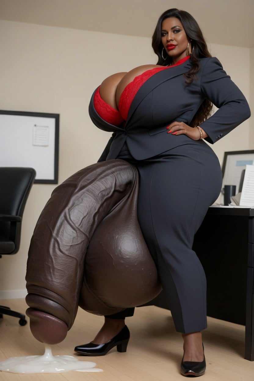 Milf, Hyper Flaccid Penis, Vista Lateral Travesti IA Pornô