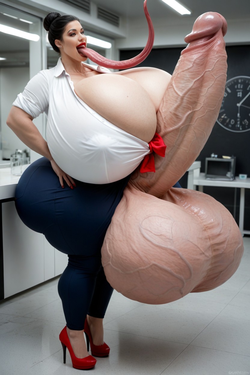 Crotch, Hyper Gigantic Testicles, Full Body ニューハーフAIポルノ