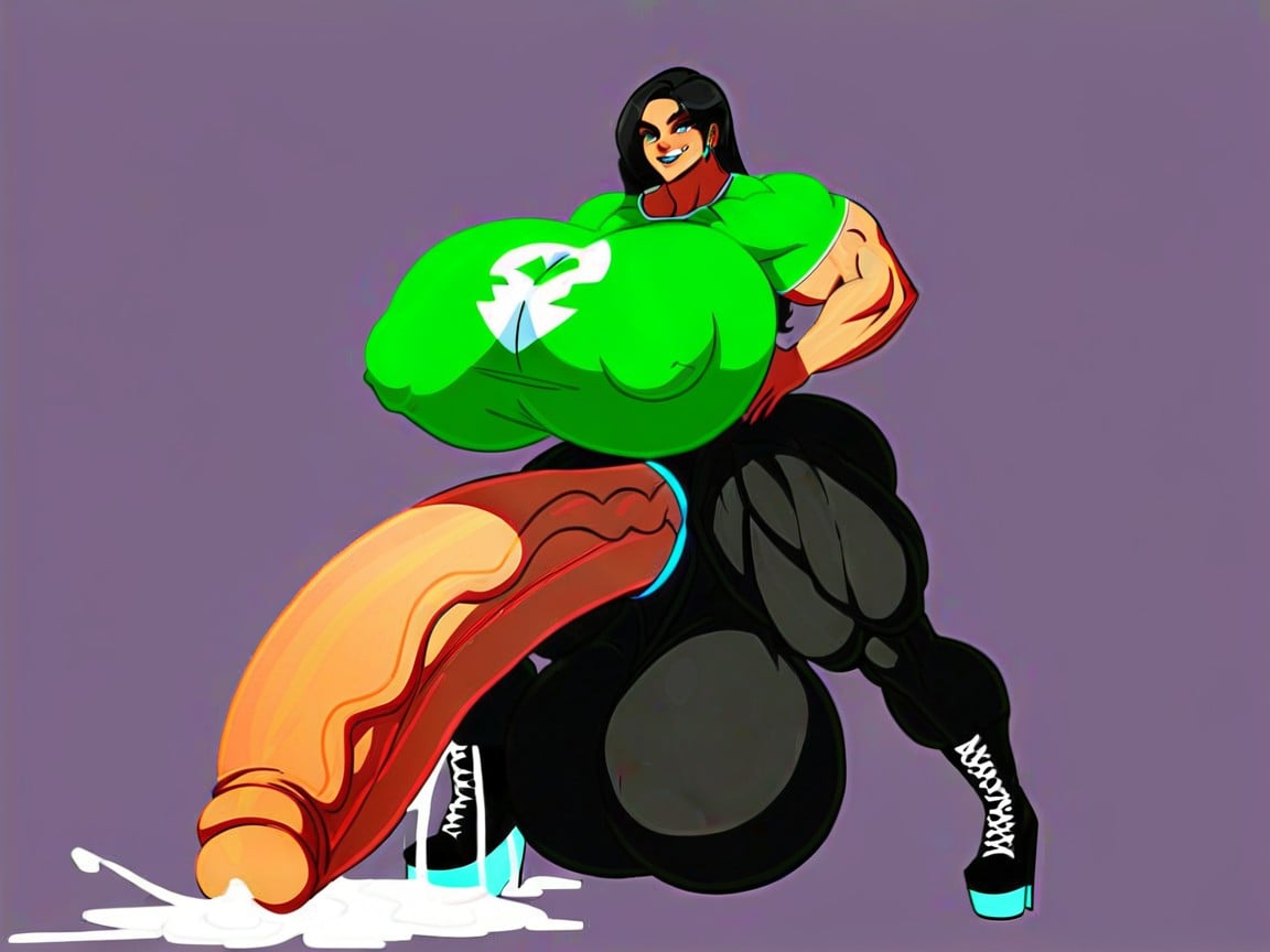 Cock Ring, Hypermuscle, Abs Shemale AI Porn
