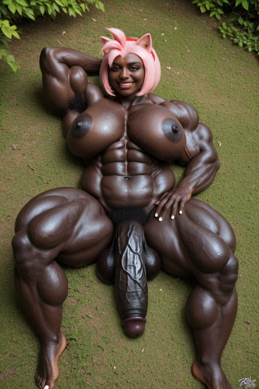 Thick Black Cock, Hyper Midnight Black Skin, Black Penis Expansion 人妖AI黃片
