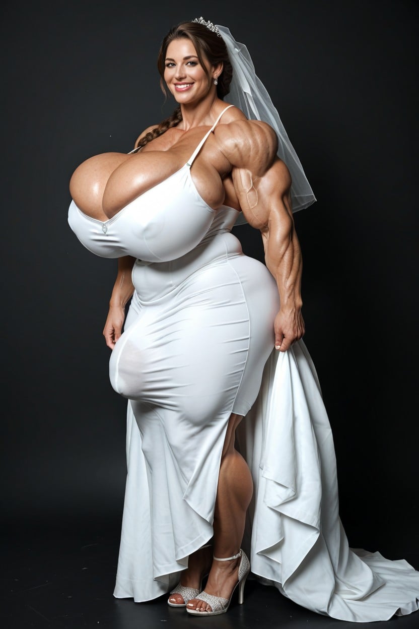Toned Muscles, Gigantic Trapezius, Cock Bulge Shemale AI Porn