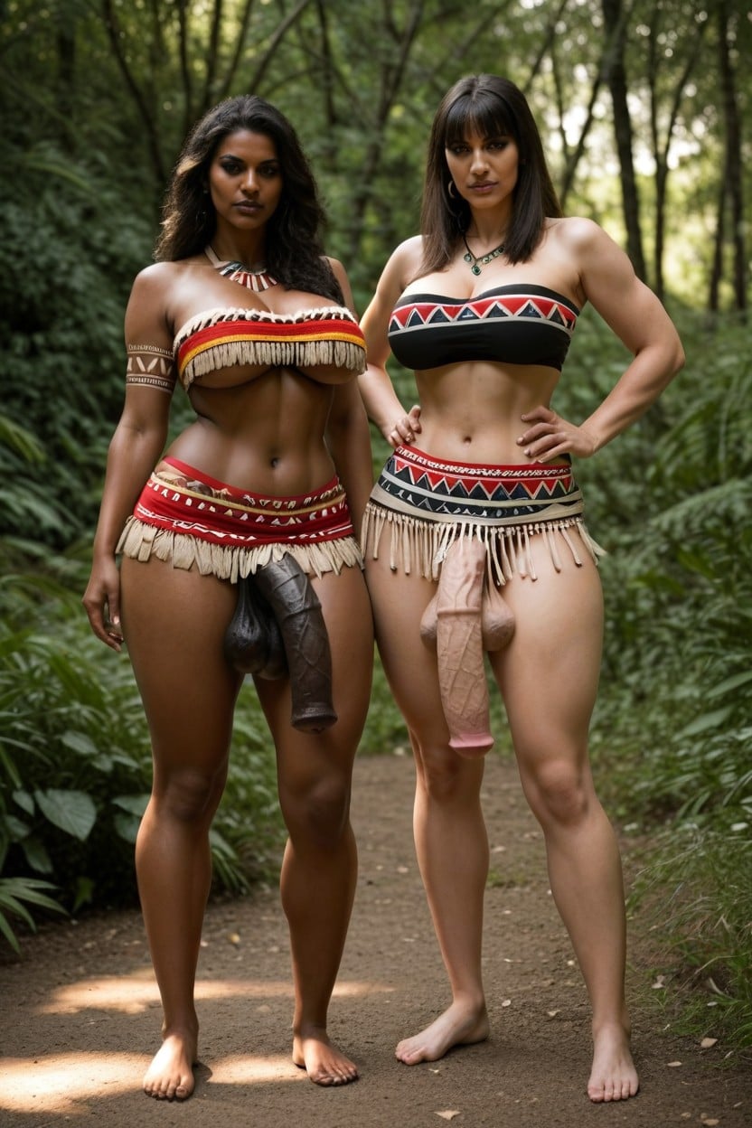 阿茲特克, Tribal Clothing, 棕色眼睛 人妖AI黃片