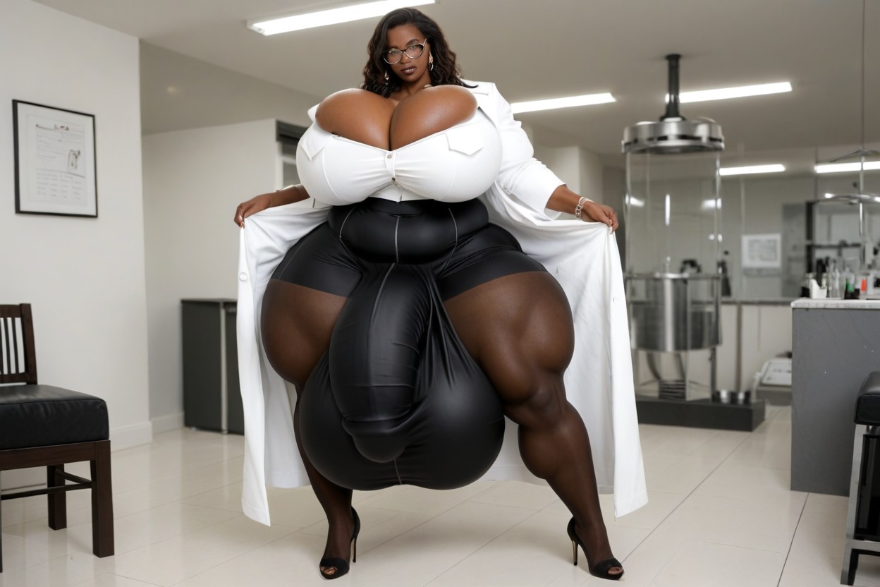 Hyper Gigantic Macro Balls Bulge, Flaccid, Heels 人妖AI黃片