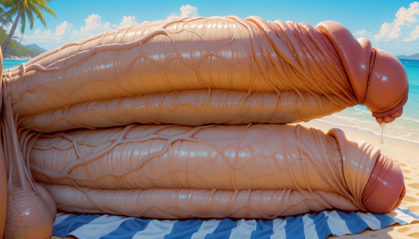 Foreskin Covers Glans, Photorealism, Huge Glans Shemale AI Porn