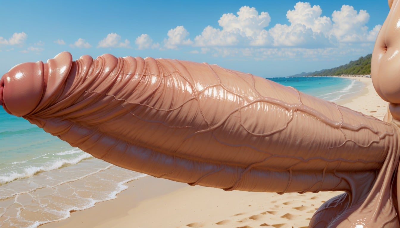 Monster Cock, Hyper Realistic, 沙灘 人妖AI黃片