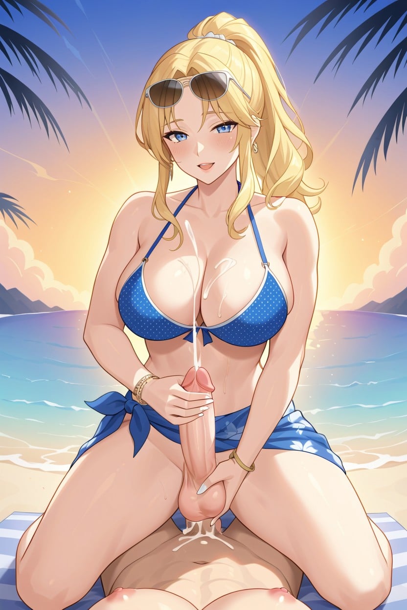 沙滩, Cumshot, Orgasm 人妖AI色情