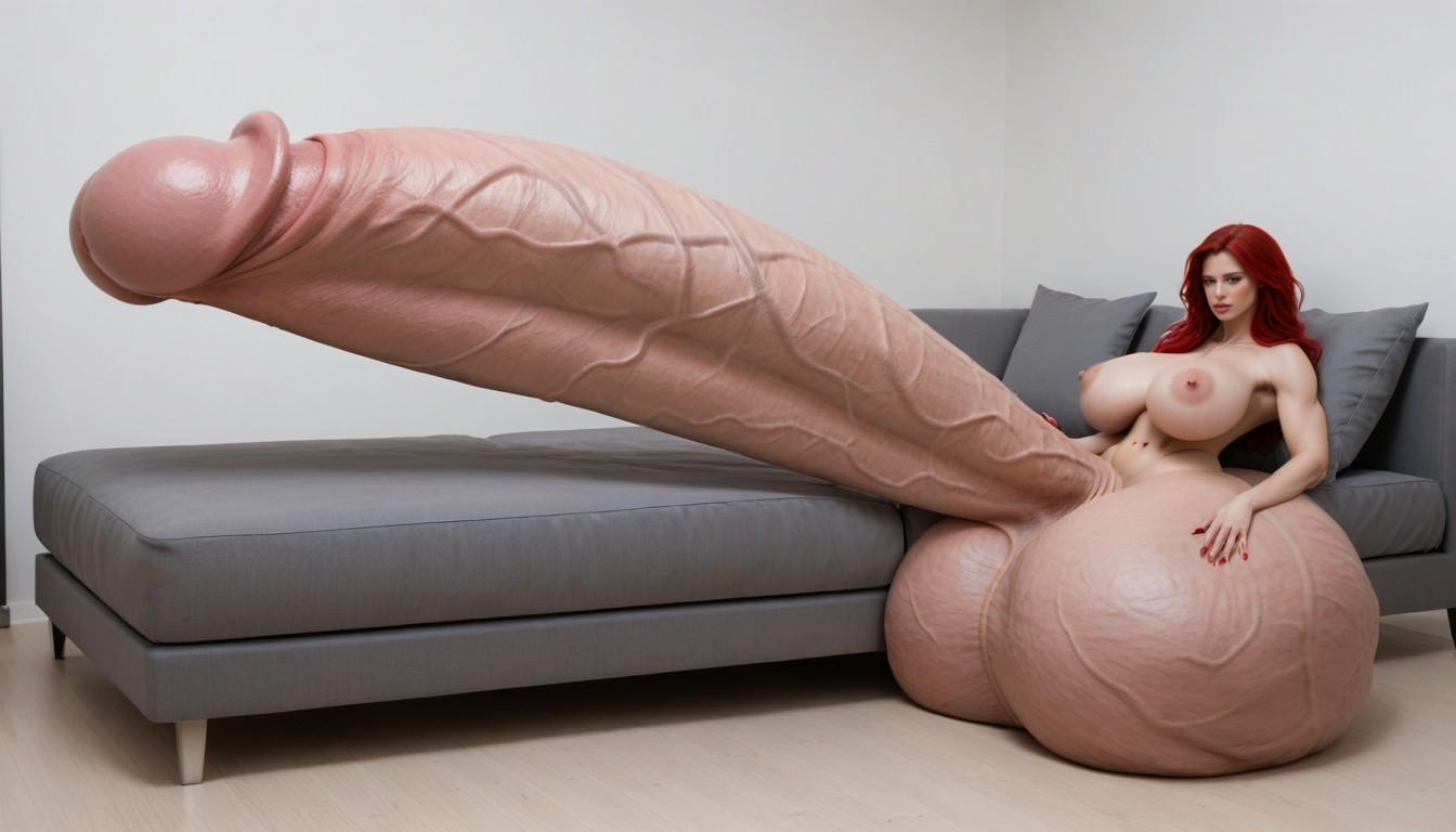 Absurdly Oversized Hyper Penis, Hyper Long Penis, Gigantic Testicles 쉬메일 AI 포르노