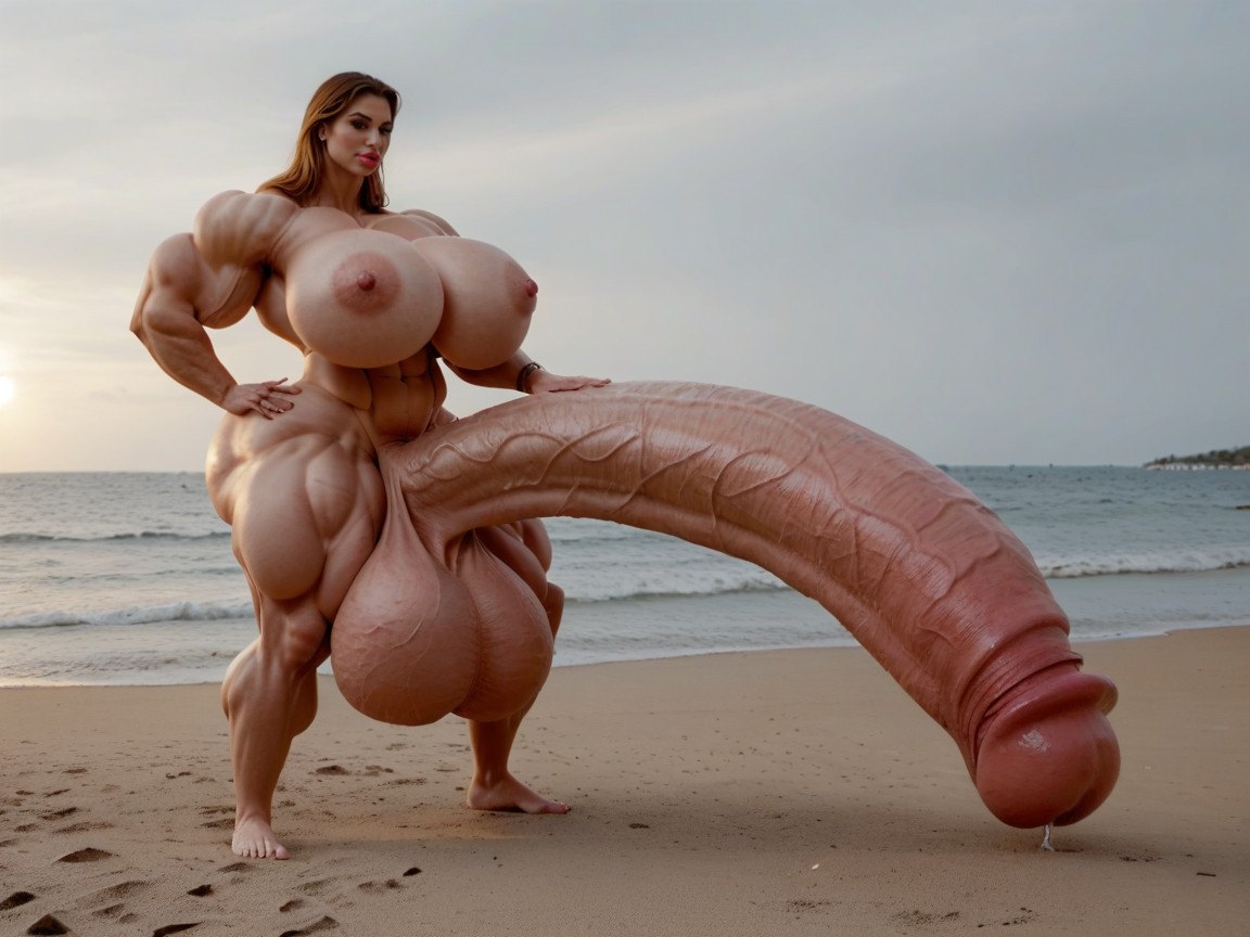 Extremadamente Musculoso, Hyper Oversized Gigantic Balls, Hyper Gigantic Lips Porno shemale IA