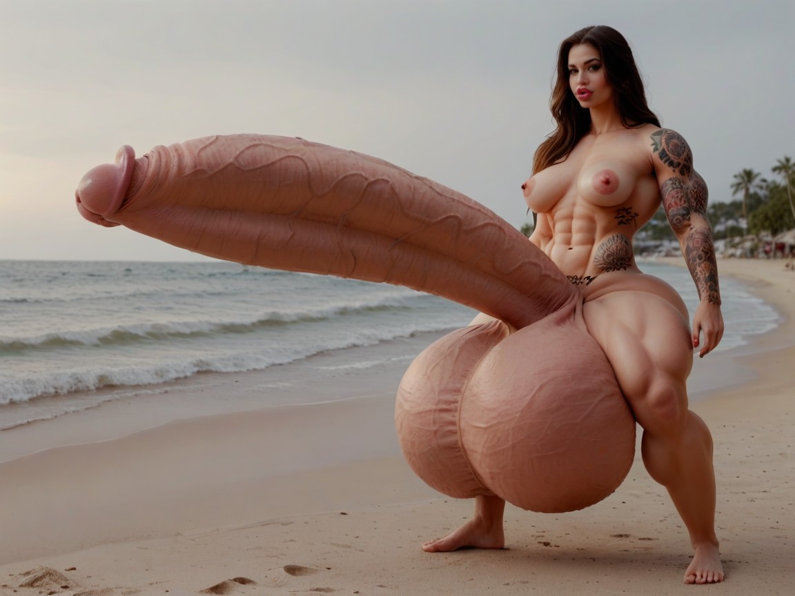 Full Body Tattoo, 18+, Balls Are Just Too Gigantic 人妖AI色情