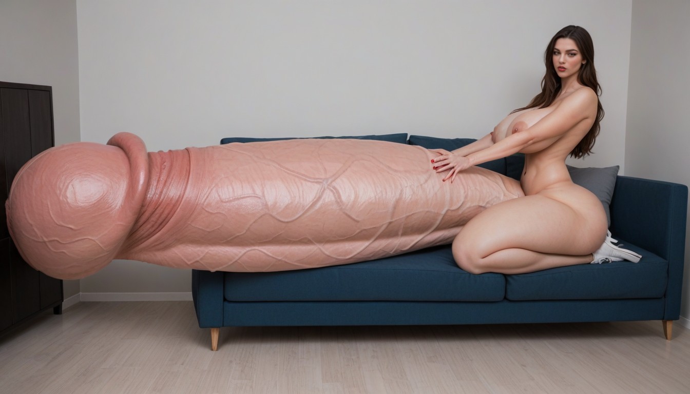 Hyper Gigantic Penis, Bored Out And Face Expression, Hyper Thick Veiny Detailed Colossal Penis 人妖AI色情