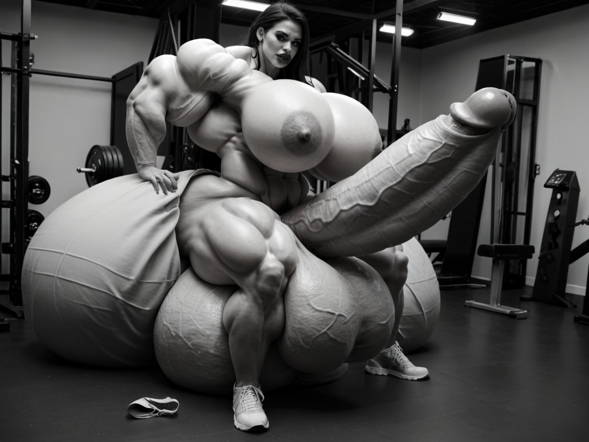 Extremely Muscular, Gorgeous Face, Rounded Ass Shemale AI Porn