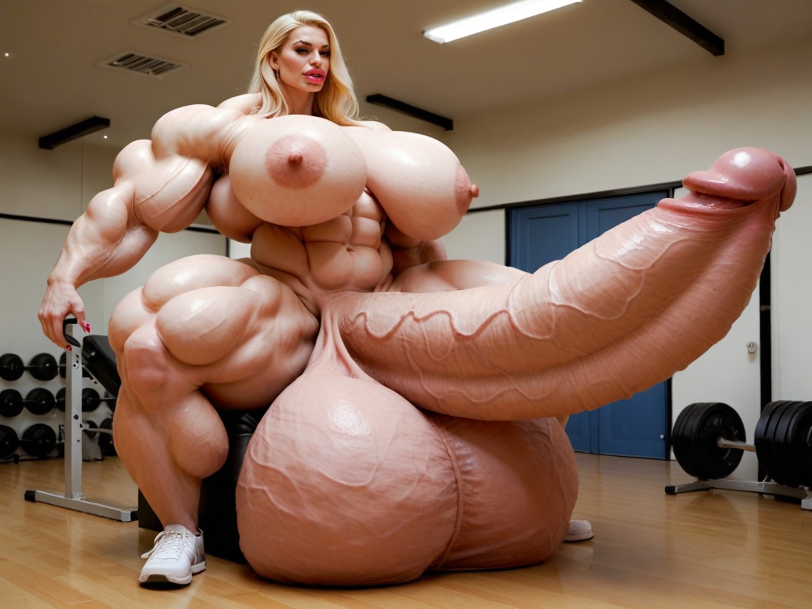 Naked, Balls Are Big Enough To Touch The Floor, Hdr Shemale AI Porn