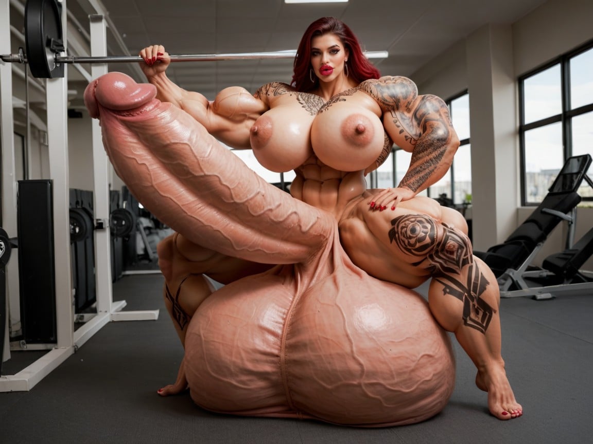 Penis Gigantic Then Torso, Hyper Gigantic Massive Muscle, 18+ 人妖AI色情