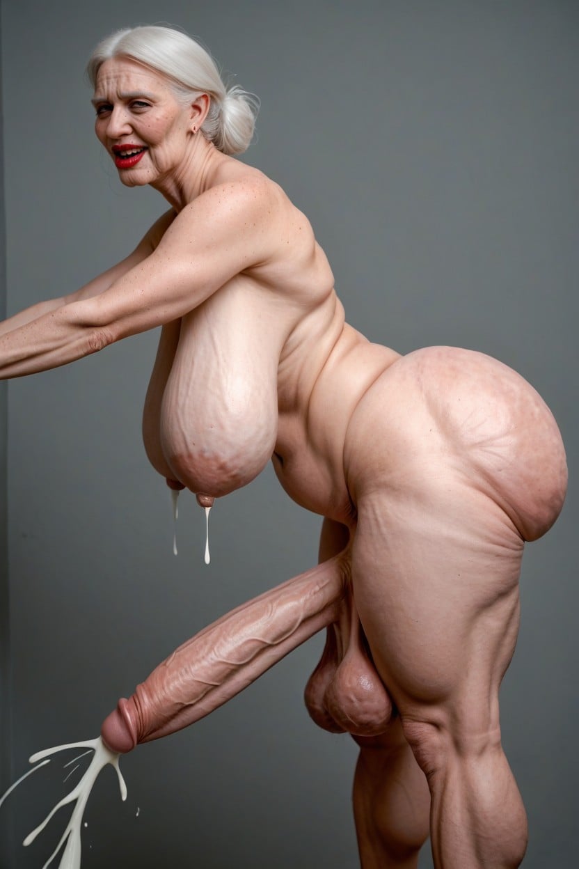 Old Lady, Wrinkled Face, Stretch Marks 人妖AI色情