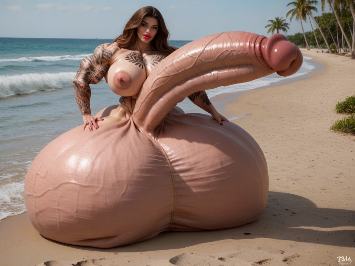 Hyper Oversized Gigantic Thick Penis, Hyper Gigantic Penis, Penis Gigantic Then Torso Shemale AI Porn