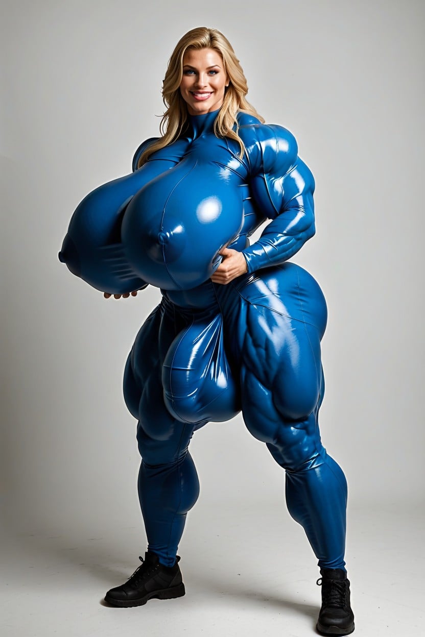 Gigantic Abdominal Obliques, Blue Velvet Bodysuit, Muscular Steroid Goddess Транссексуалы AI порно