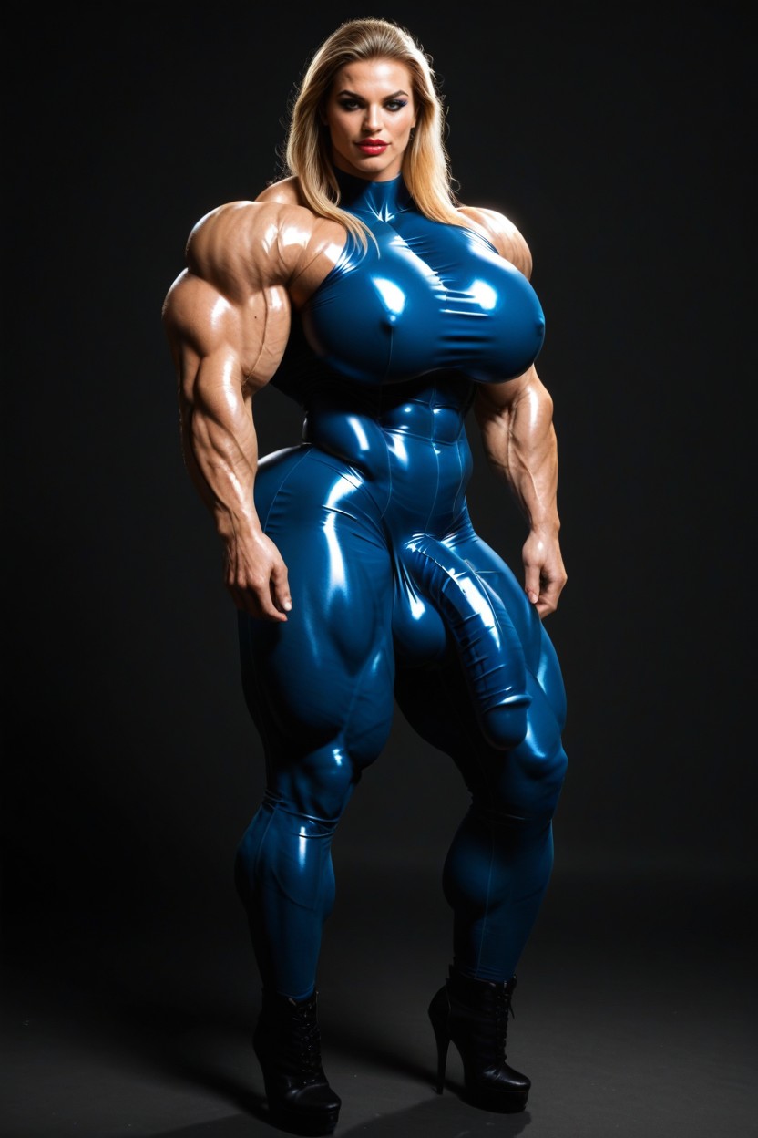 Full Lips, Large Ass, Hyper Vascular Muscles ニューハーフAIポルノ
