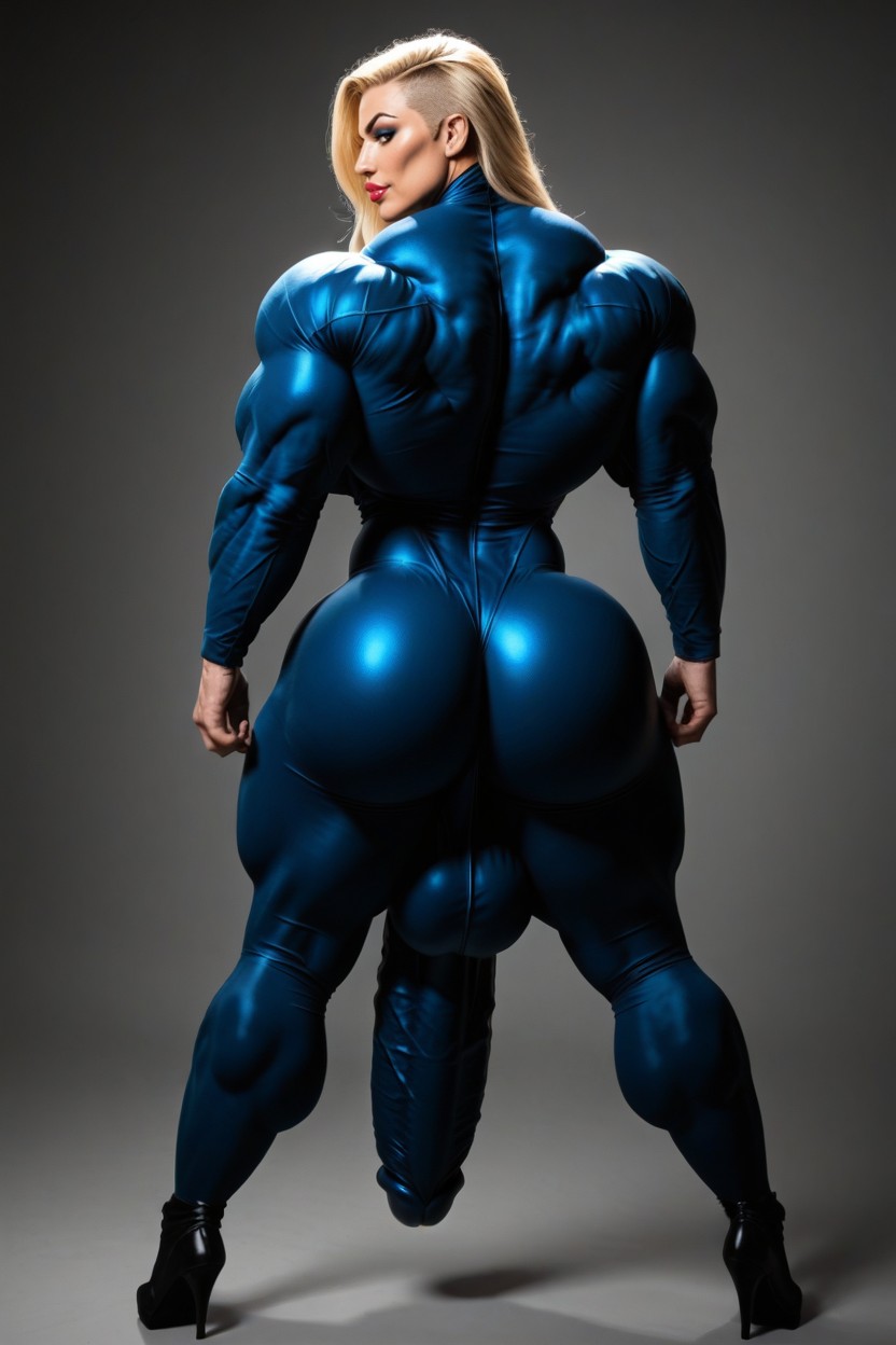 Extremely Beautiful Face, 筋肉質, Huge Ass ニューハーフAIポルノ