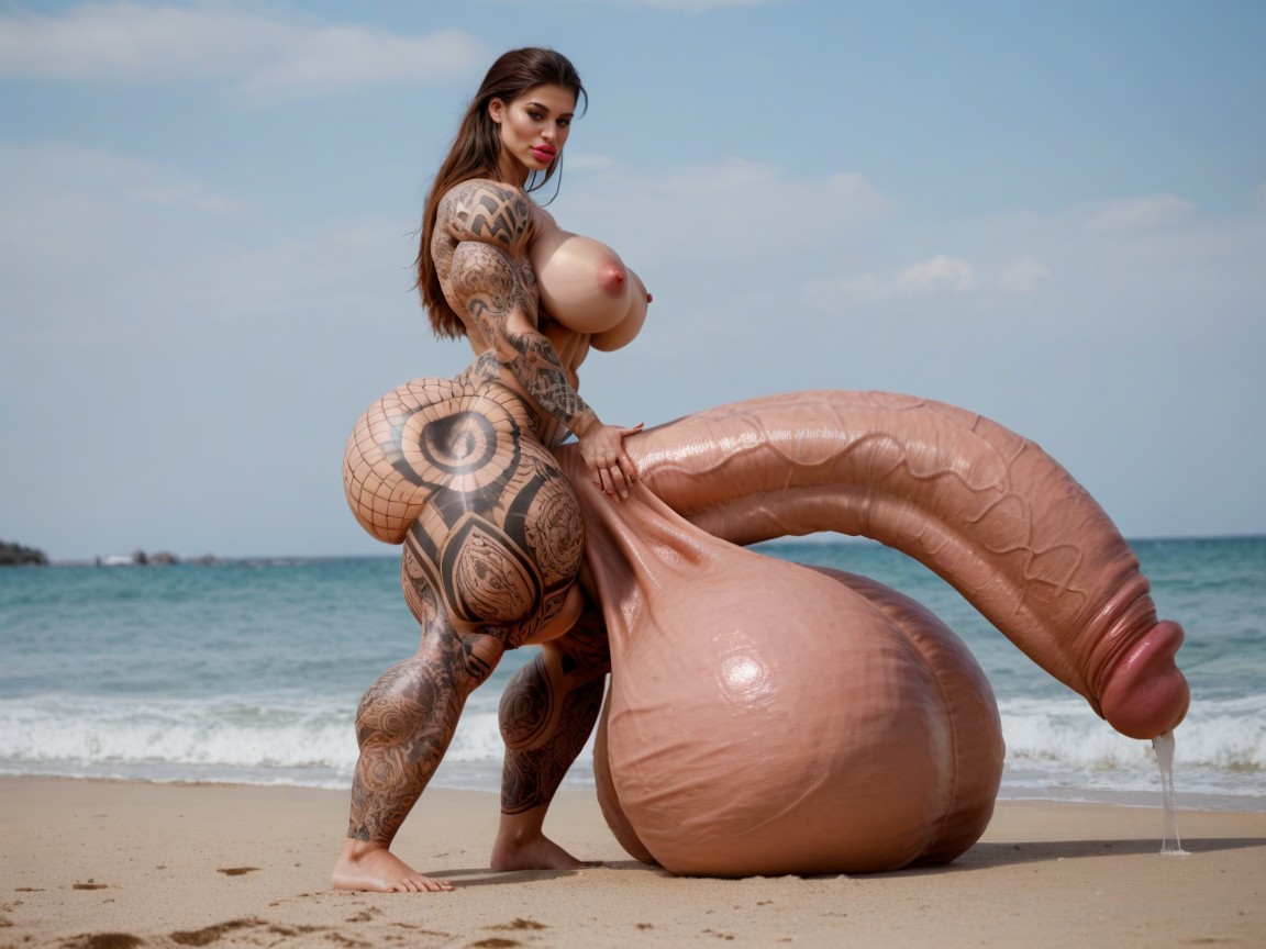 Bunda Pequena, Hyper Balls Growth, Gorgeous Face Travesti IA Pornô
