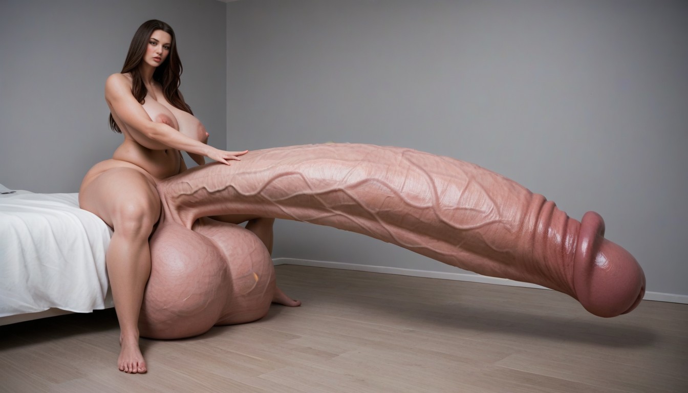 Gigantic Penis, Visage Confus, Gêné Porno IA transsexuelle