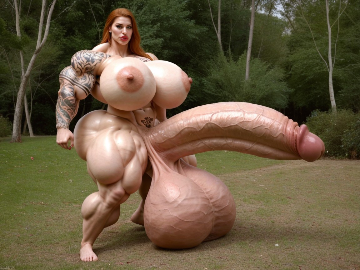 Giant Bulging Penis, Full Body View, Gorgeous Face 人妖AI黃片