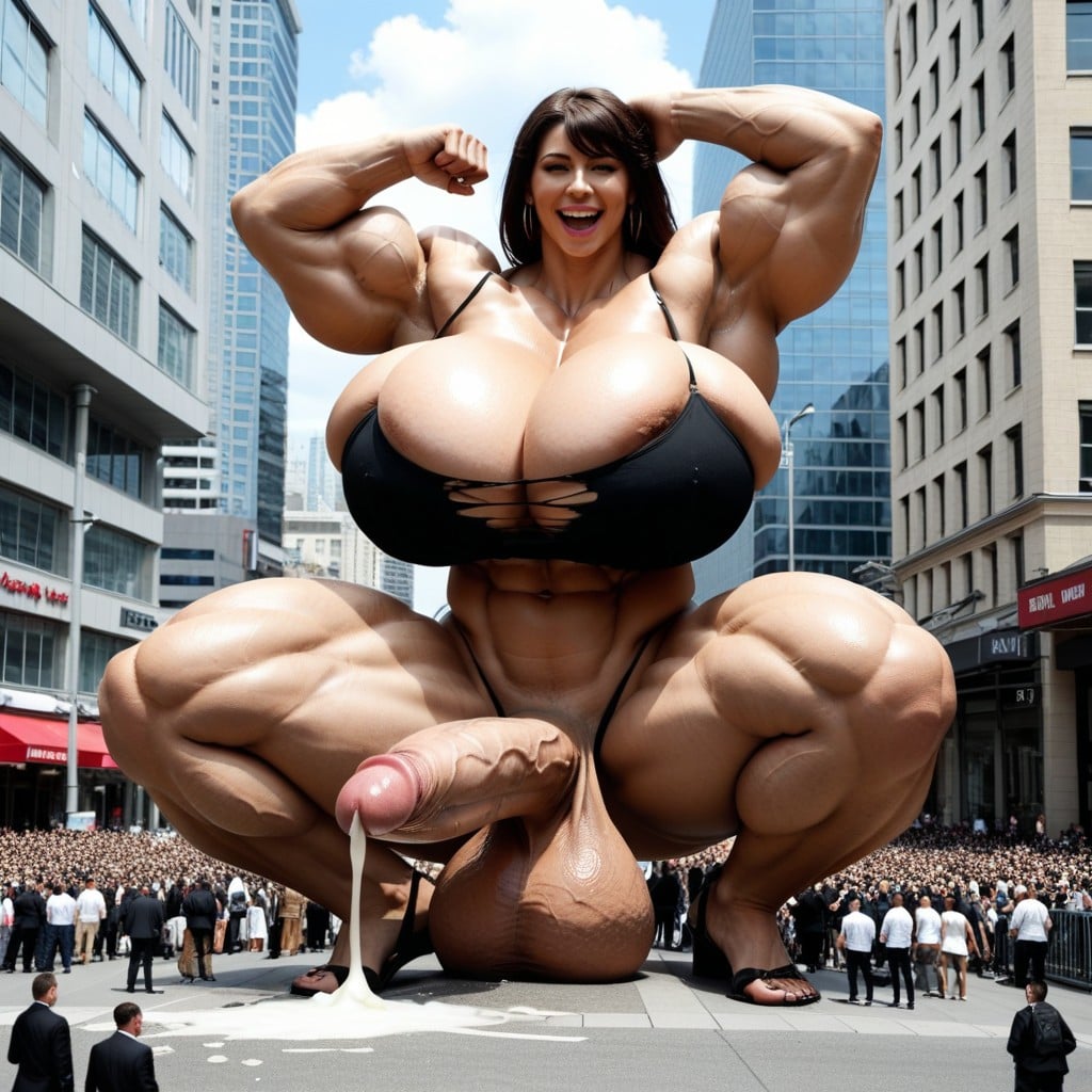 高潮, 巨型乳房, Hyper Large Muscles 人妖AI色情