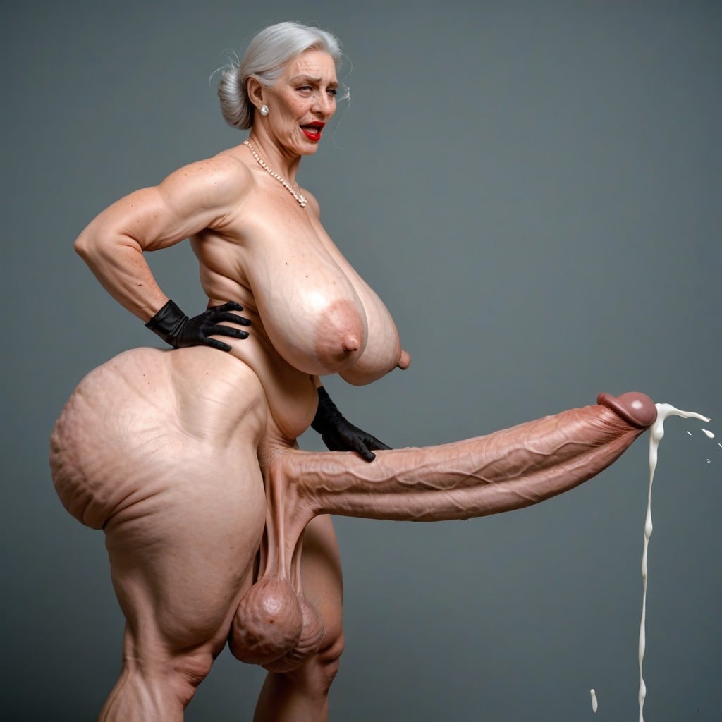 Parted Breasts, Wrinkled Skin, Veiny Forearms ニューハーフAIポルノ