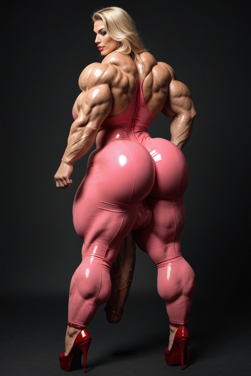 Perfect Skin, Cock Hard, Hyper Gigantic Massive Muscles Woman Porno shemale IA