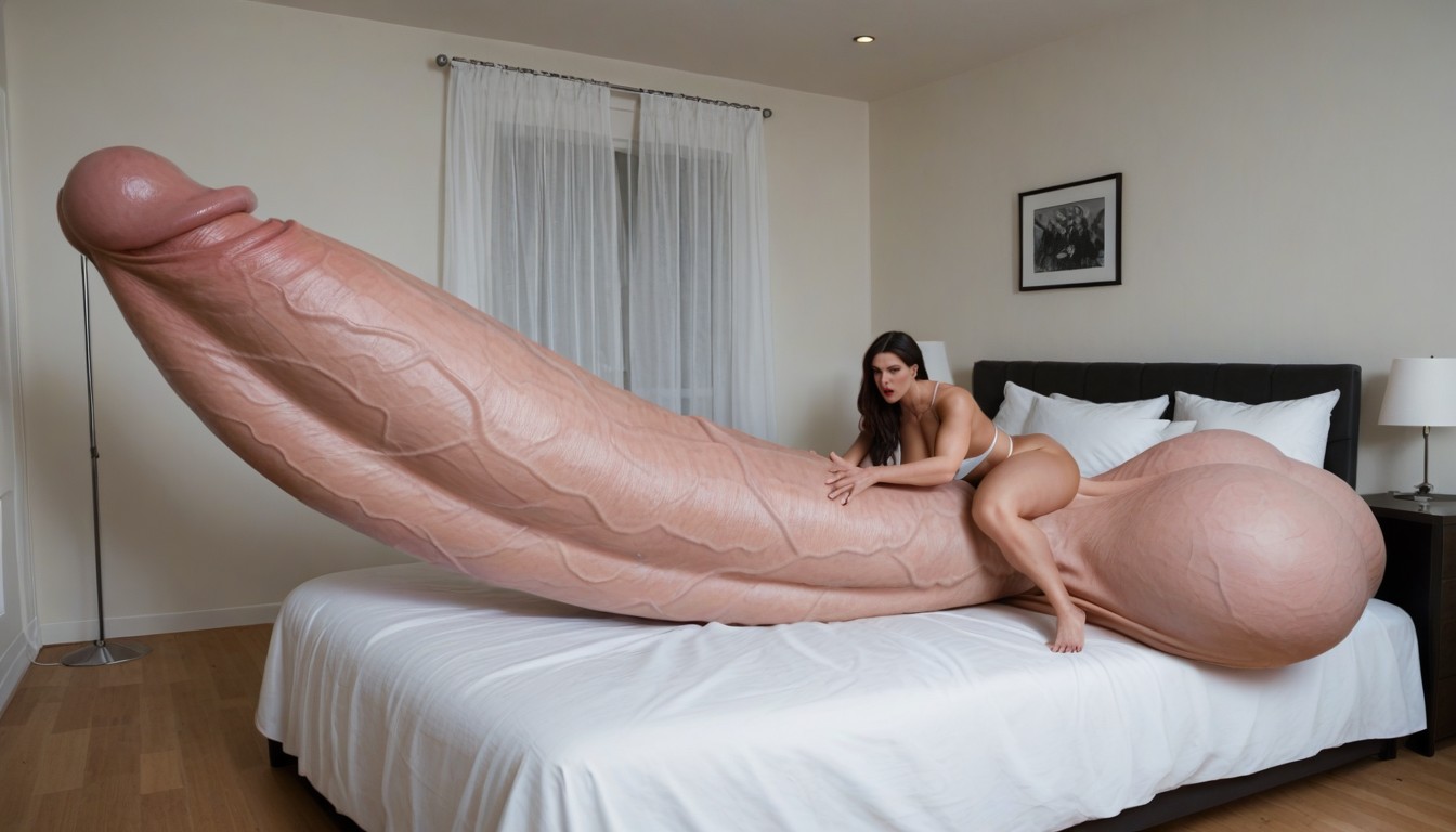 18+, Penis Fills Out Entire Room, Gigantic Hyper Macro Penis Shemale AI Porn