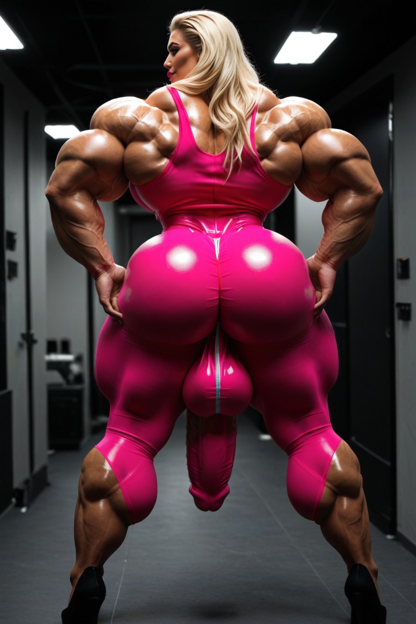 Toned Muscles, Hyper Big Cock Bulge, Huge Muscles Shemale AI Porn