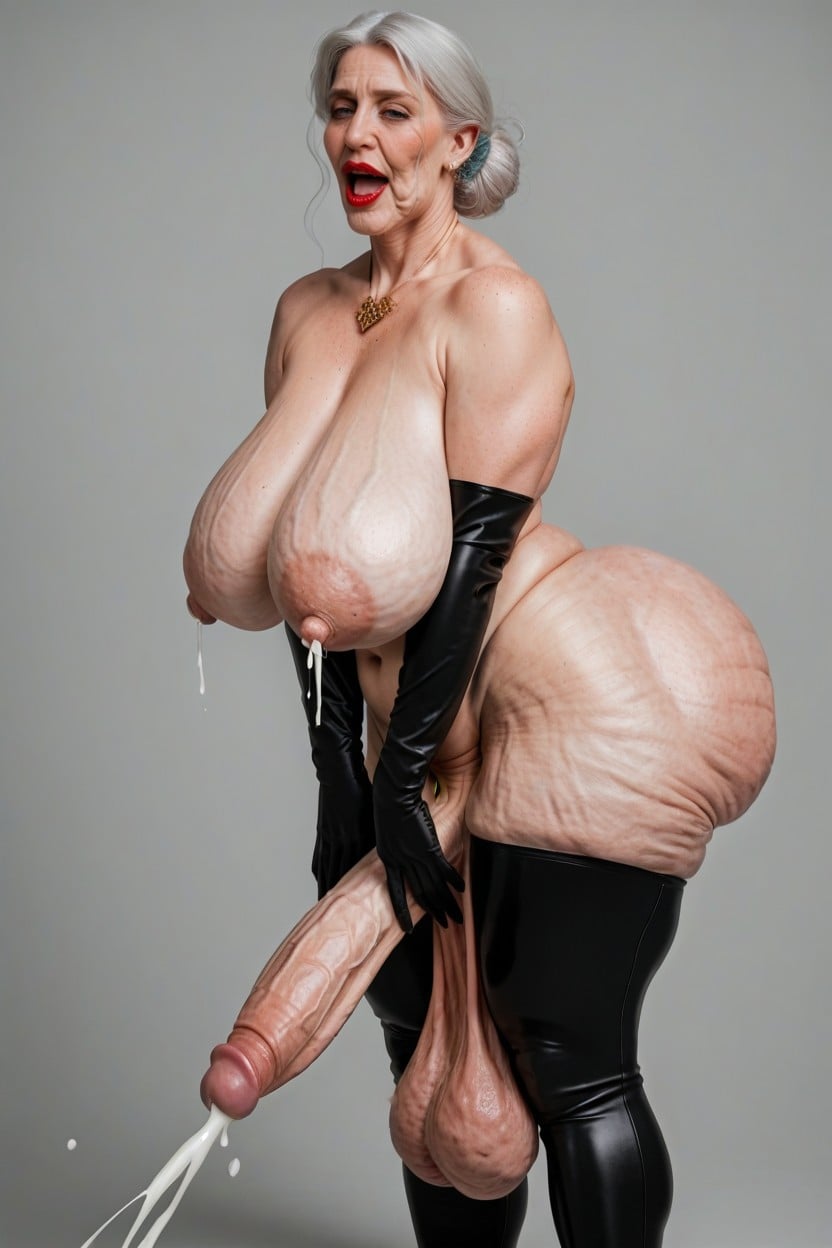 Rolling Eyes, Wrinkles On Legs, Hyper Saggy Balls 人妖AI色情