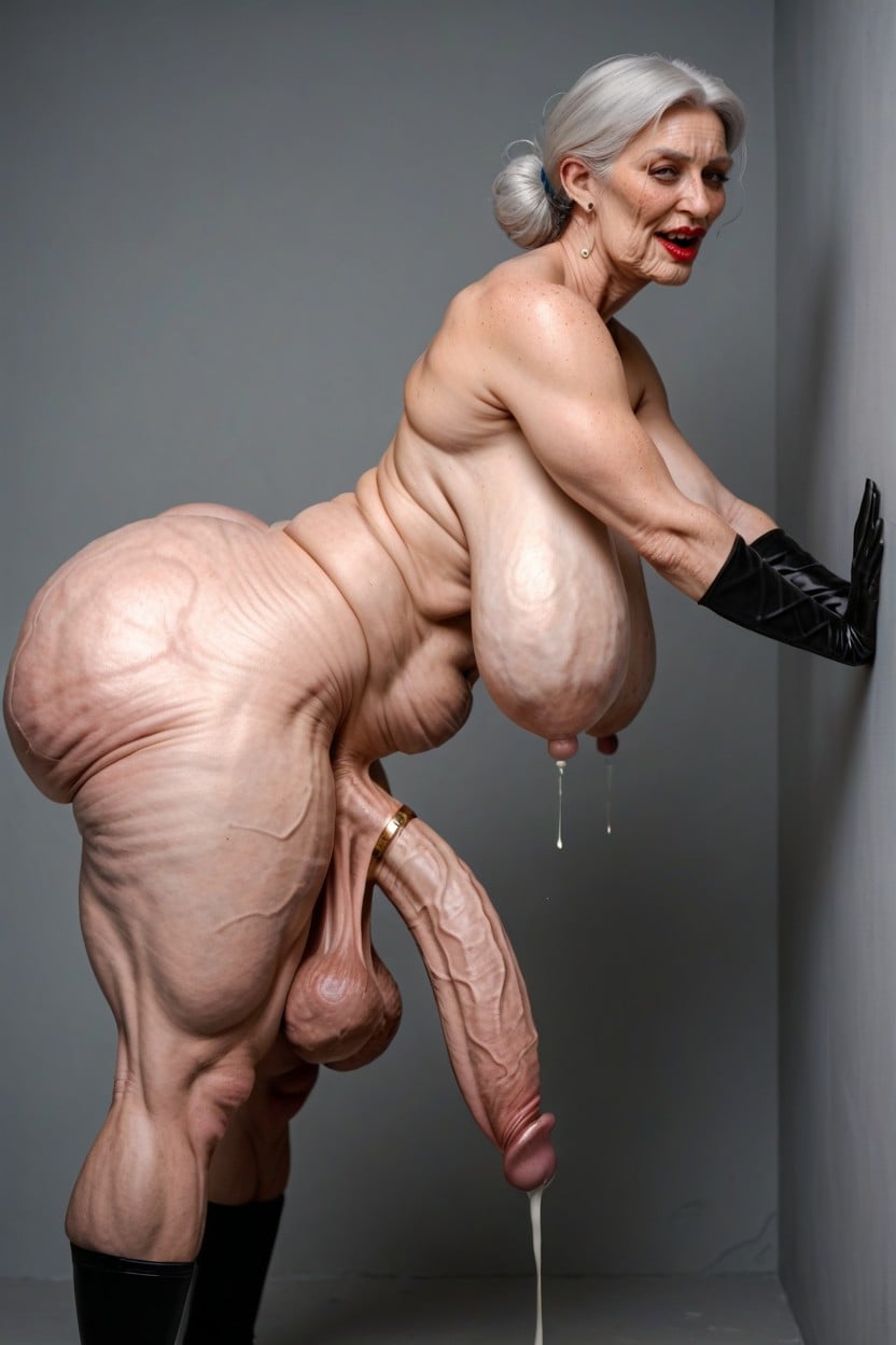 Upward Curved Penis, Erect Cock, Swollen Pink Penis 人妖AI黃片
