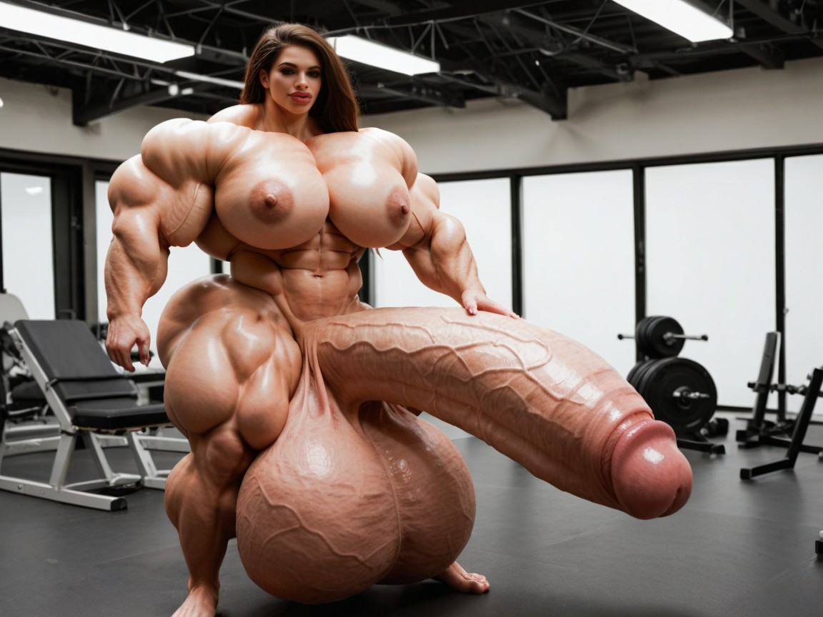 Hyper Oversized Gigantic Balls, Hyper Gigantic Penis, Hyper Gigantic Balls Shemale AI Porn