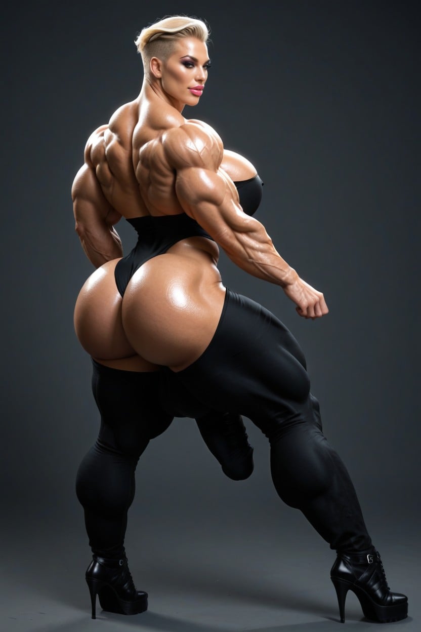 Ass Popping Out, Muscular Woman, Model Travesti IA Pornô