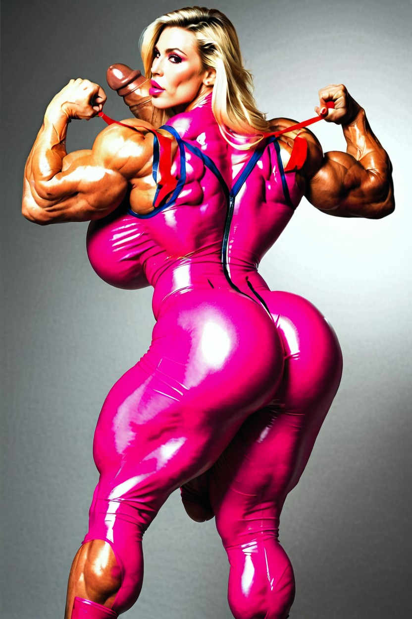 Ass Popping Out, Giant Hard Cock Bulge Hyper Muscular Female, Massive Round Bubble Ass 人妖AI色情