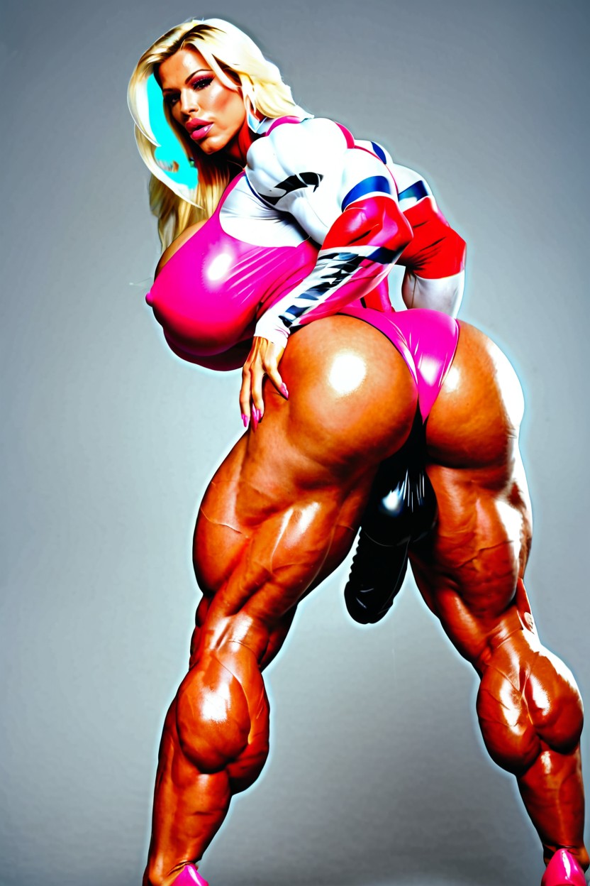 Ultra High Details, Muscular Woman, Shiny Skin Shemale AI Porn