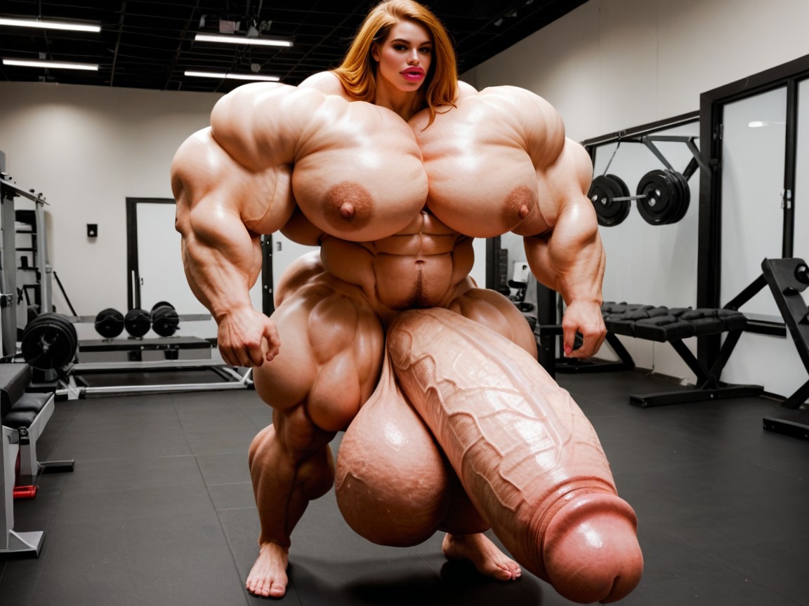 Hyper Gigantic Swollen Bimbo Lips, Hyper Gigantic Balls, Hyper Gigantic Massive Balls ニューハーフAIポルノ