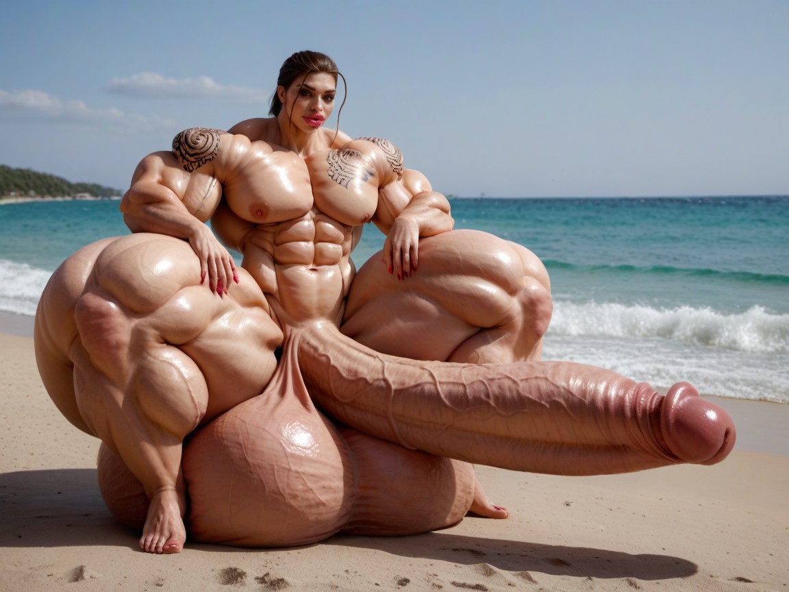 Full Body View, Hyper Growth, Hyper Oversized Balls ニューハーフAIポルノ