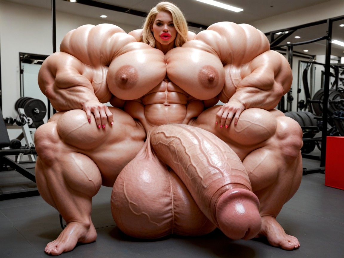 Hyper Gigantic Muscle Hips, Hyper Gigantic Swollen Bimbo Lips, Hyper Gigantic Lips Shemale AI Porn