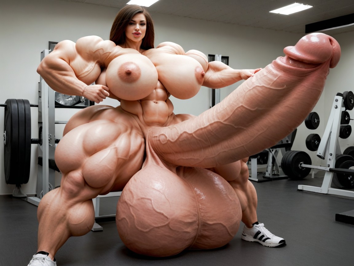 Penis Gigantic Then Torso, Hyper Gigantic Massive Penis, Hyper Gigantic Abs Shemale AI Porn
