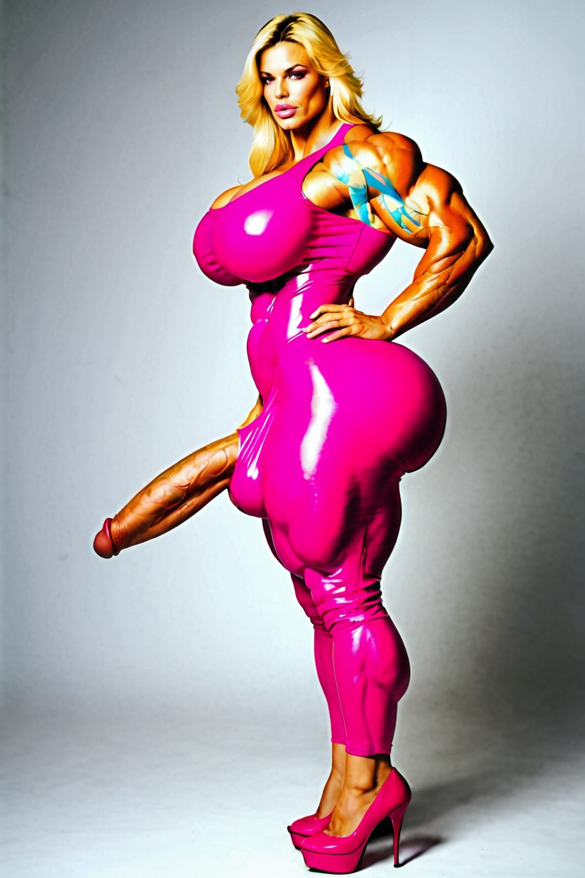 Large Ass, Extremely Beautiful Face, Shiny Skin Shemale AI Porn