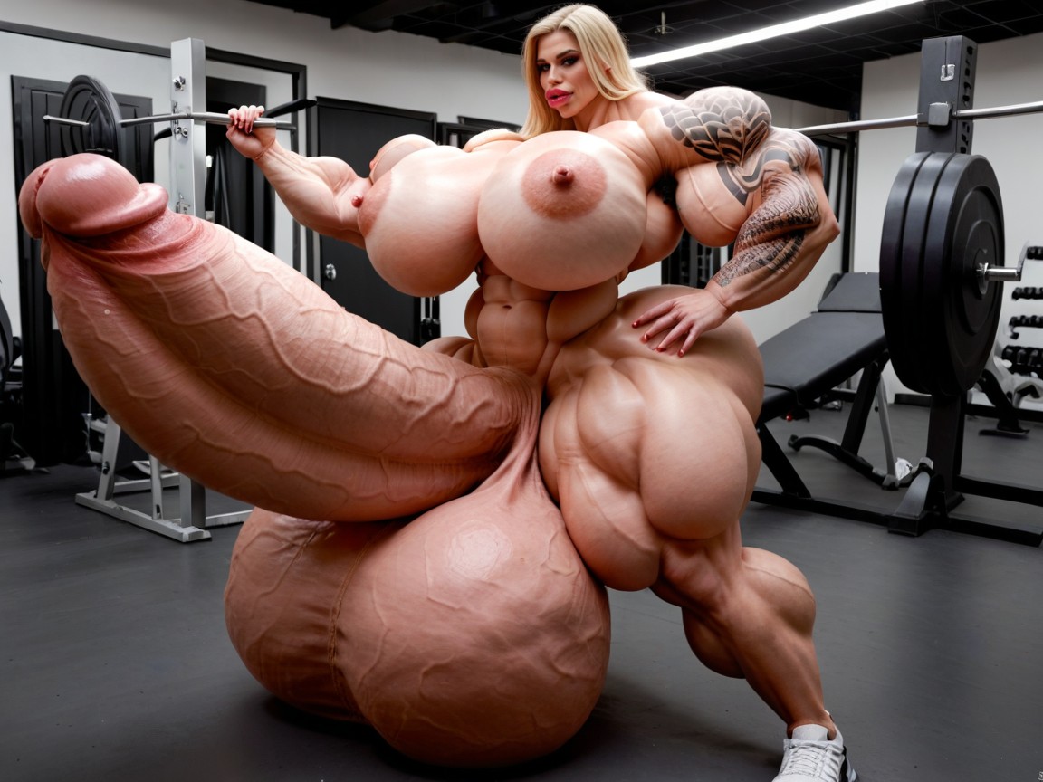 Penis Is Just Way Too Gigantic, Hyper Gigantic Muscle Hips, Hyper Gigantic Abs Shemale AI Porn