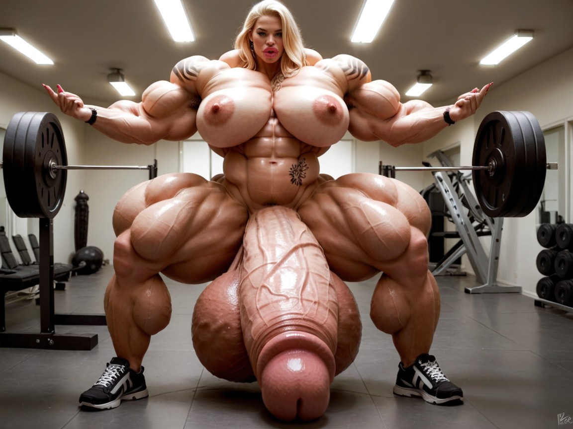 Hyper Gigantic Massive Balls, Gorgeous Face, Hyper Oversized Gigantic Muscle 人妖AI色情