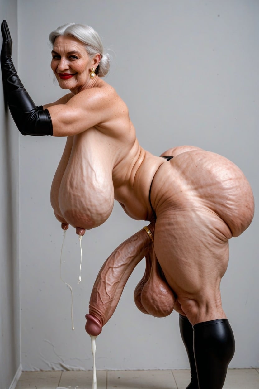 Thick Lumpy Breast Milk, Flabby Wrinkly Arms, Swollen Hanging Balls 人妖AI色情