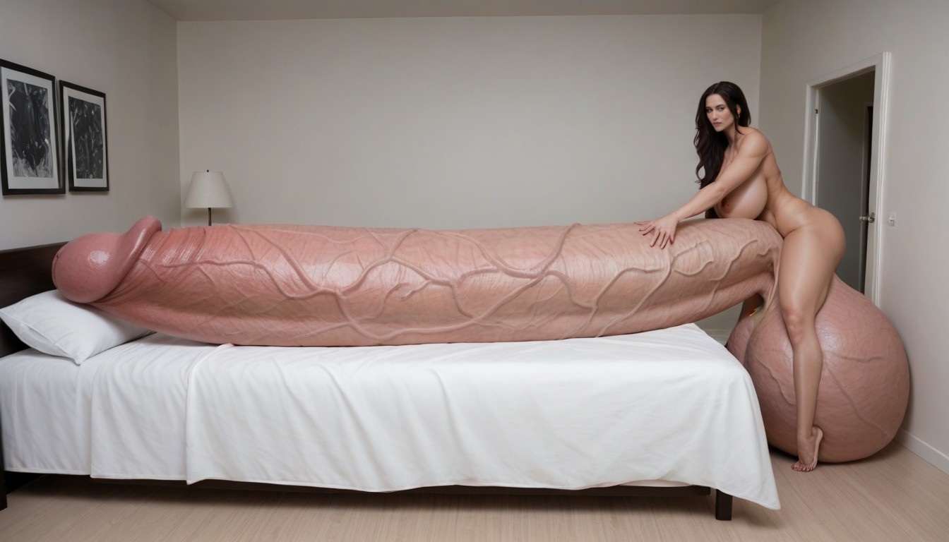 Hyper Gigantic Penis, Huge Veins On Penis, Penis Larger Than Entire Bed Shemale AI Porn