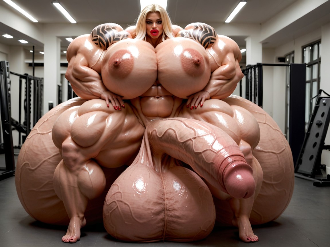Hyper Gigantic Lips, Hyper Gigantic Muscle Hips, Hyper Gigantic Balls Shemale AI Porn