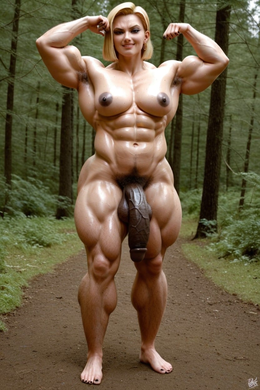 Black Nails, Muscle Shoulders, Hairy Testicles Porno IA transsexuelle